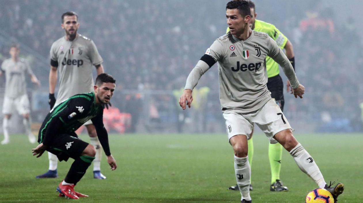 Cristiano Ronaldo, en acción del partido. 
