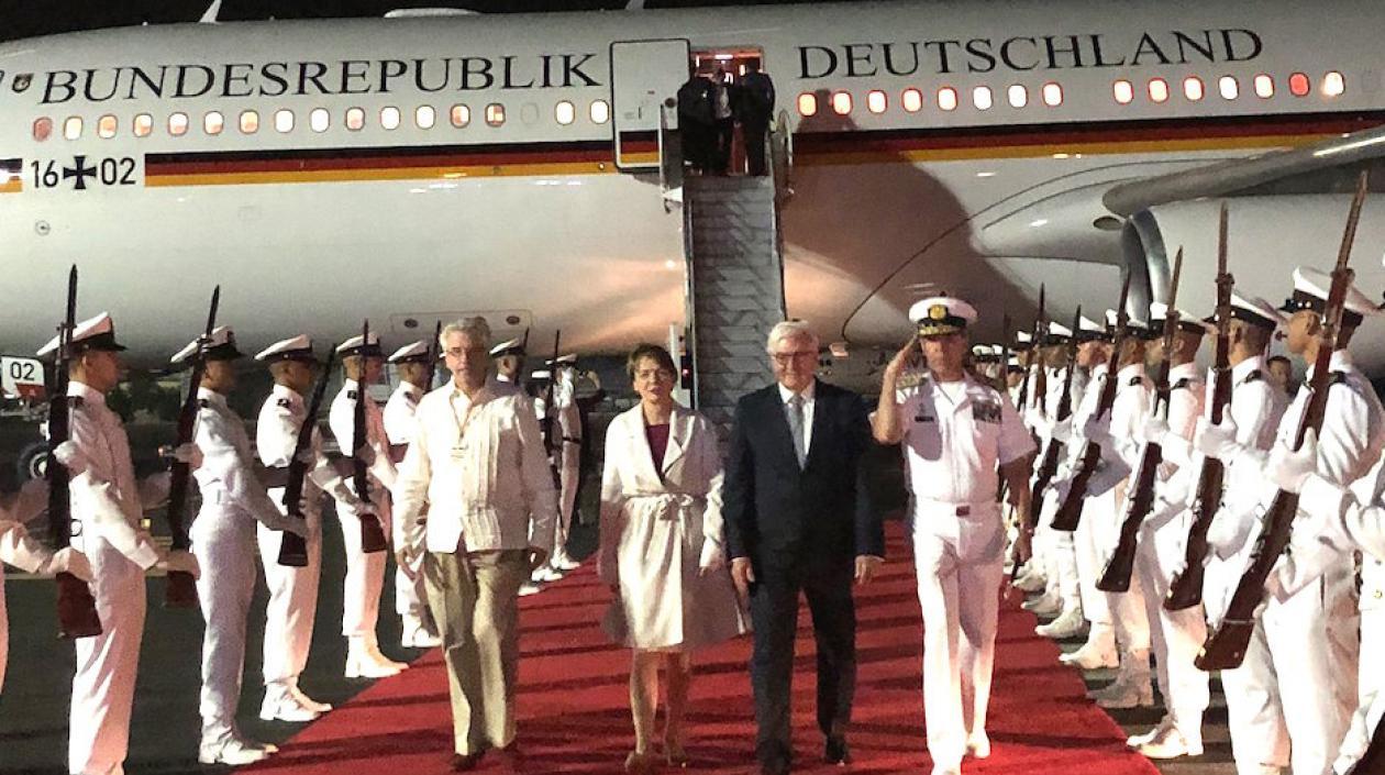 El Presidente de Alemania a su llegada a Cartagena.