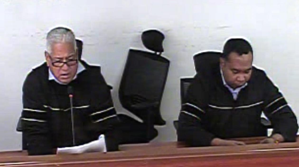 El Magistrado Jorge Cabrera Jiménez, durante la lectura del sentido del fallo.