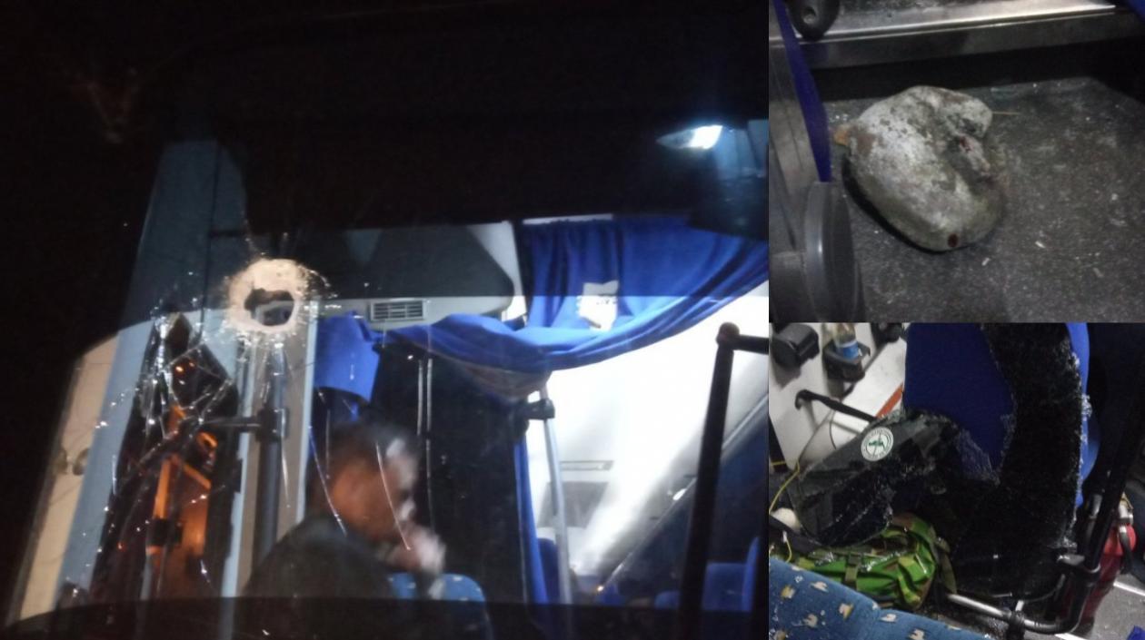 Las imágenes del ataque a los buses.