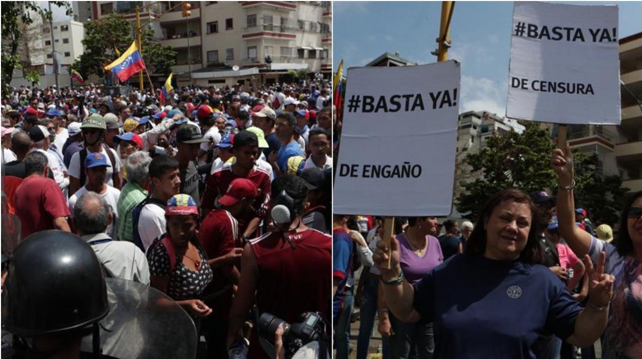 La Policía Nacional Bolivaria (PNB) impidió la circulación de la concentración opositora con gases lacrimógenos.