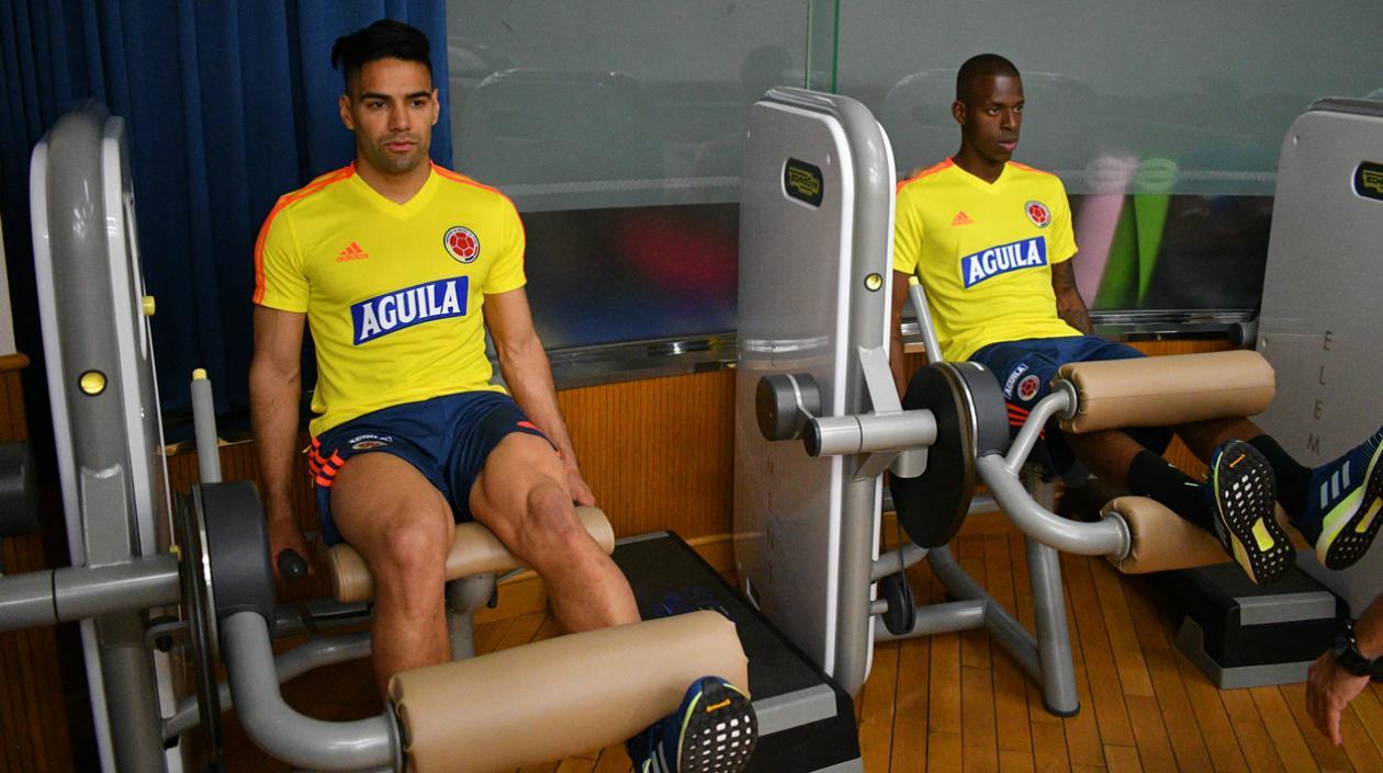 Falcao García y Cristian Borja, de la Selección Colombia