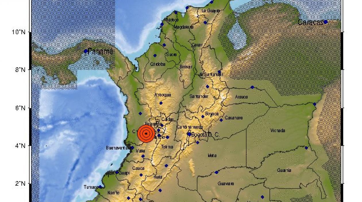 El sismo fue sentido en el centro de Colombia.