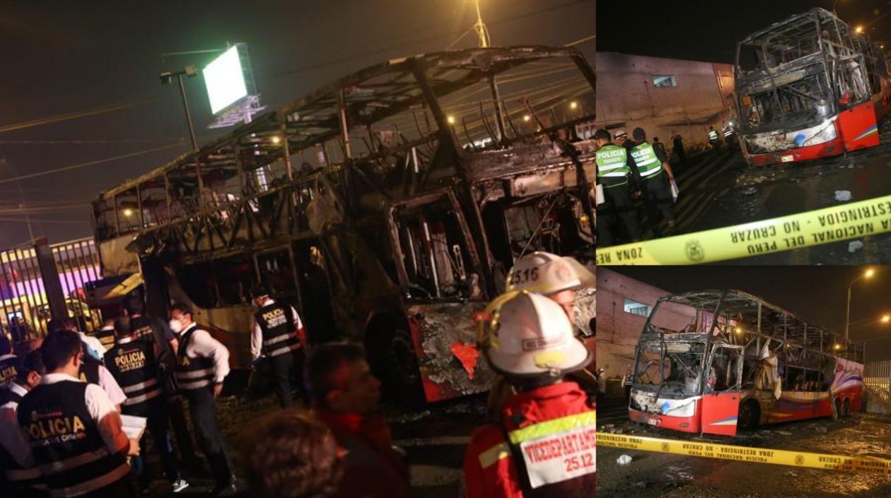 El bus se incendió, según testigos, repentinamente causando la tragedia.