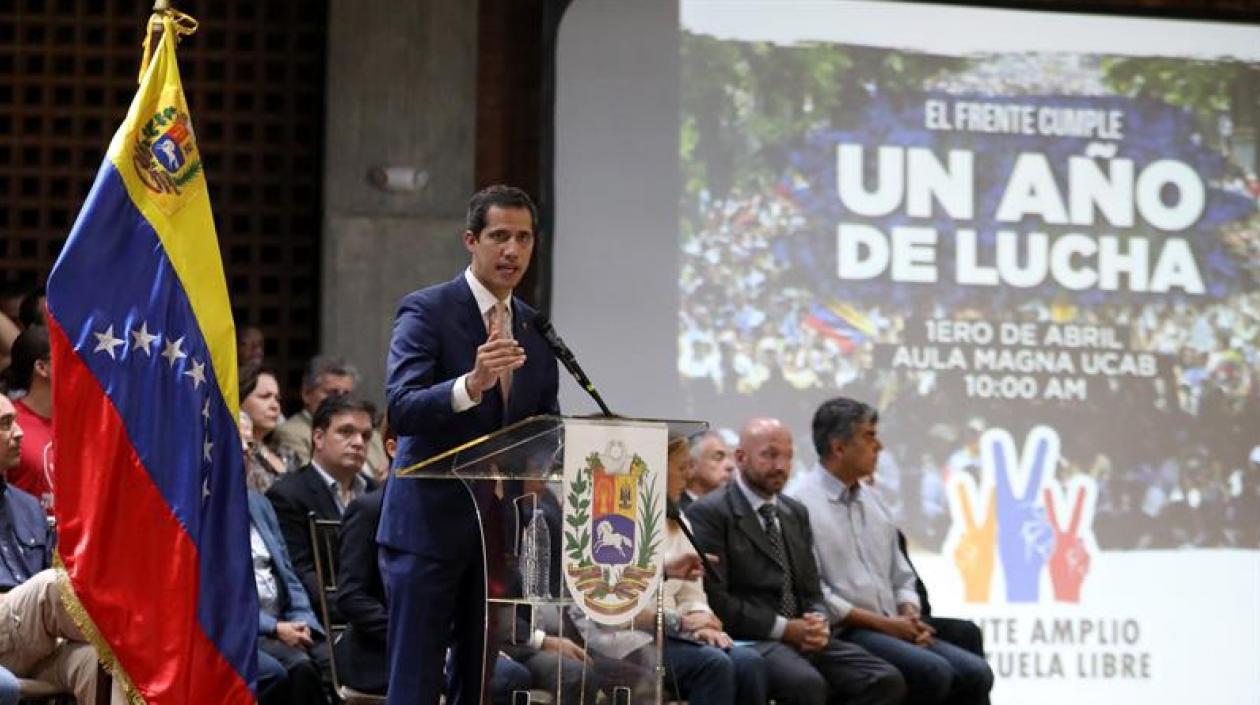 Juan Guaidó, presidente del Parlamento de Venezuela y presidente encargado reconocido por 50 países.