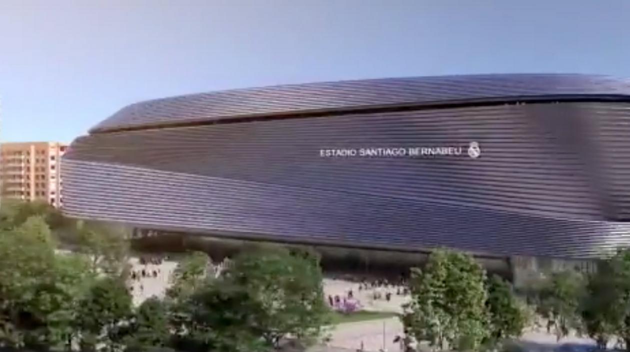 Vista del nuevo diseño exterior del estadio Santiago Bernabéu. 