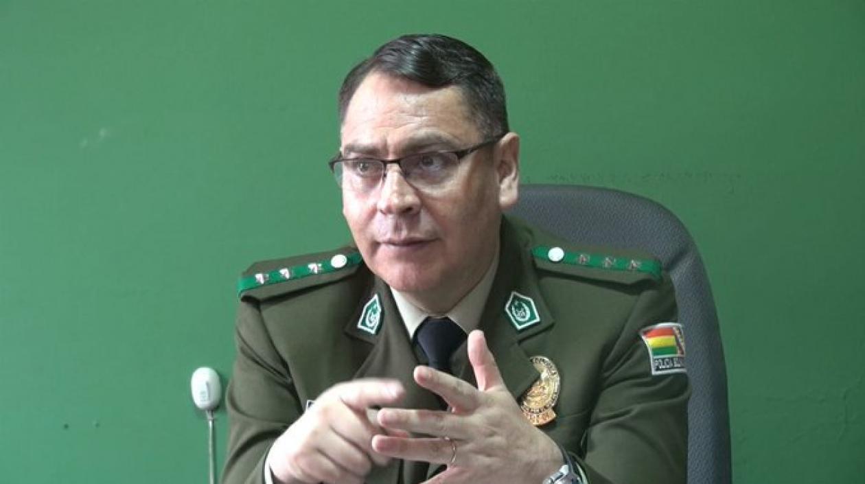 Coronel Jhonny Aguilera, el director de la Fuerza Especial de Lucha Contra el Crimen en La Paz (FELCC).