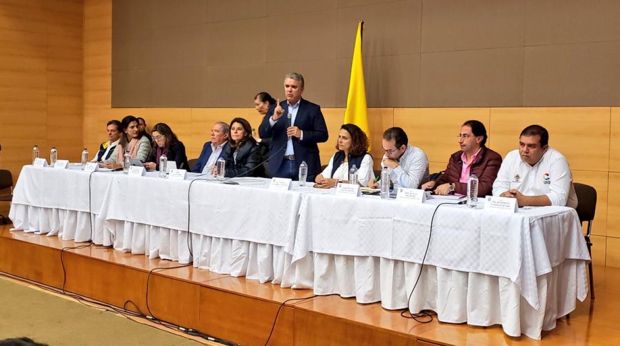 El Presidente Iván Duque con el equipo de Gobierno, en el departamento del Cauca.