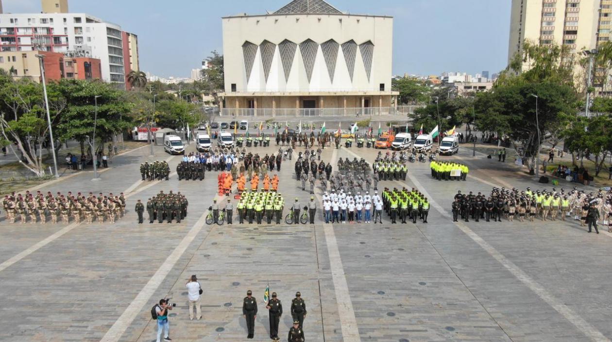 Panorama de los Grupos de la Policía que harán parte de la vigilancia de Semana Santa.