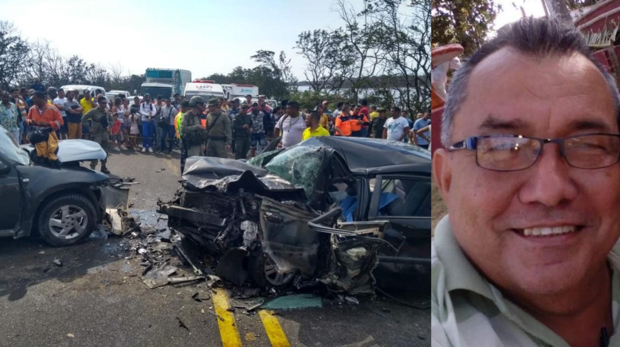 El docente Miguel Sierra Rolong murió en el accidente en la Troncal del Caribe.