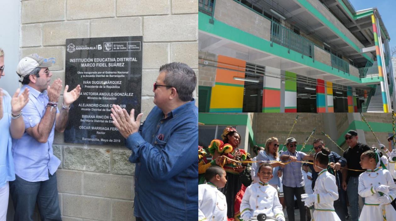 Alcalde Char durante la inauguración de las nuevas aulas y las obras de ampliación de la Institución Educativa Distrital Marco Fidel Suárez.