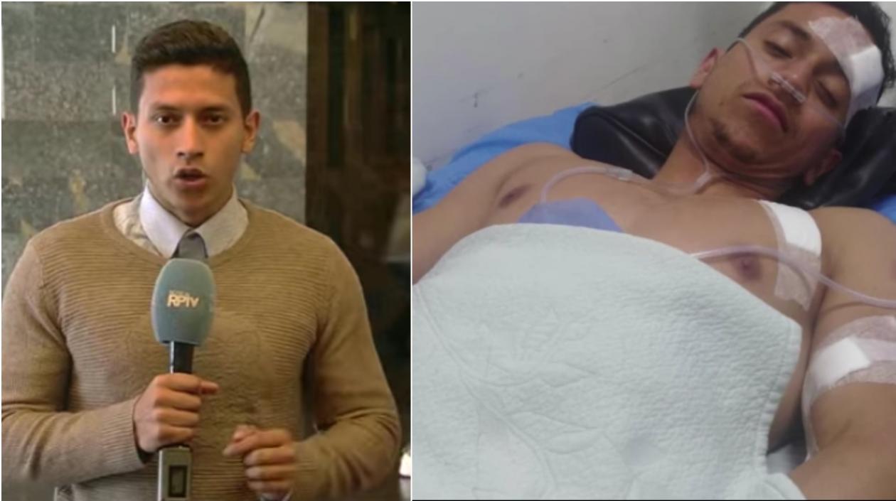 Miguel Ángel Cruz, de 24 años, periodista herido en atraco.