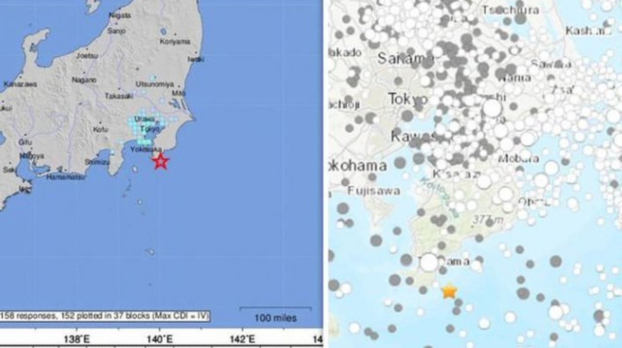 El sismo tuvo como epicentro en la costa de Chiba, una prefectura al este de Tokio.