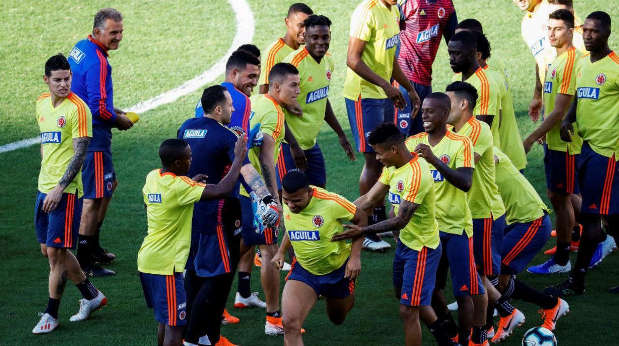 Selección Colombia durante el entrenamiento. 