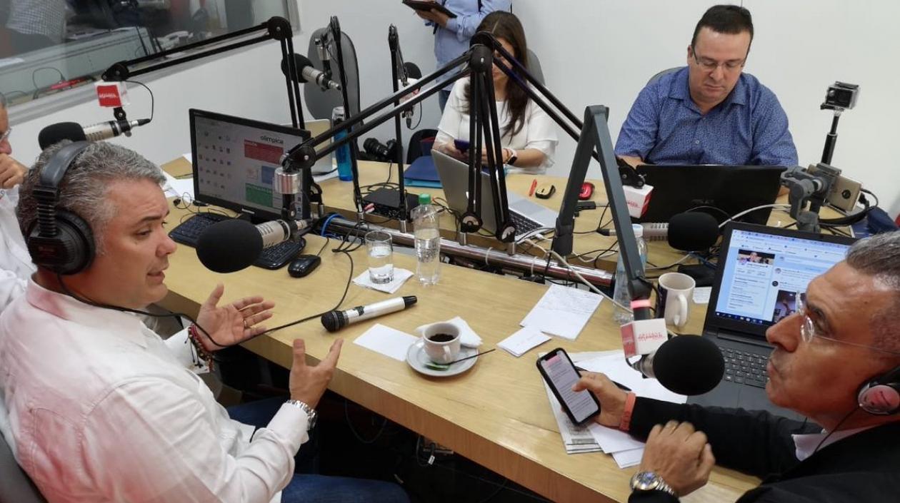 Presidente Duque en entrevista con el periodista Jorge Cura, director de Atlántico en Noticias y el portal Zona Cero.