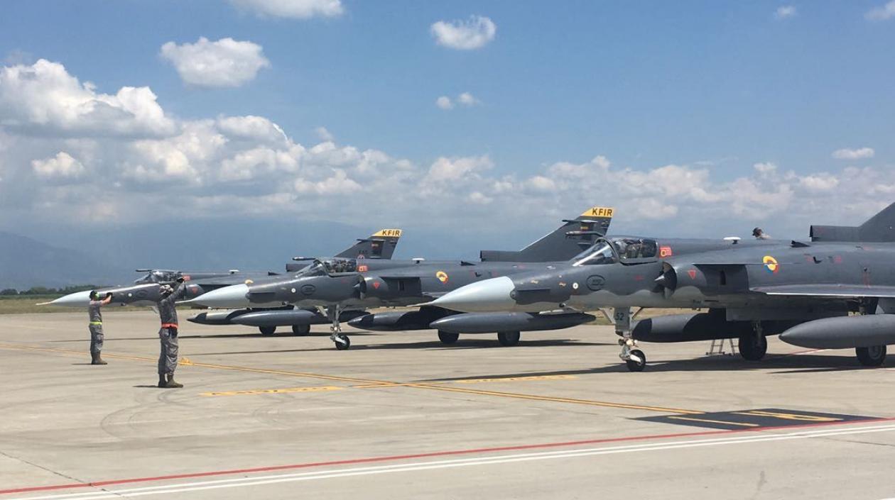 Aviones K-fir de la Fuerza Aérea Colombiana.