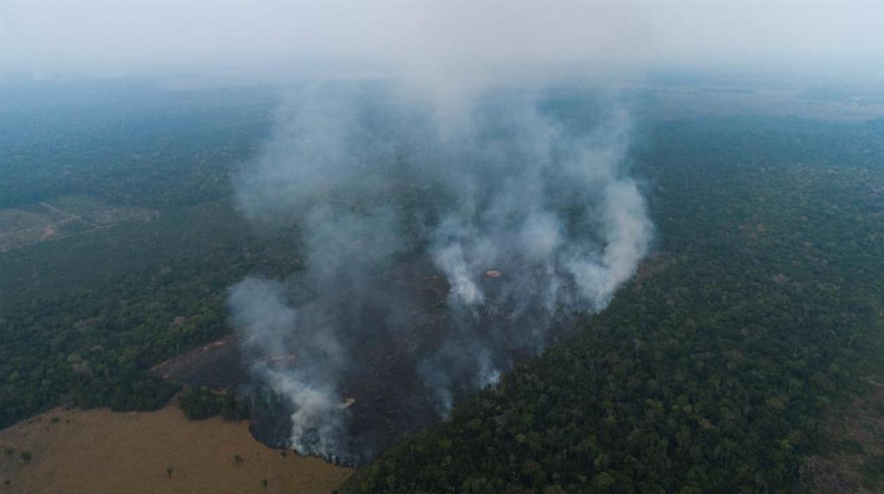Imagen del incendio en Amazonas.