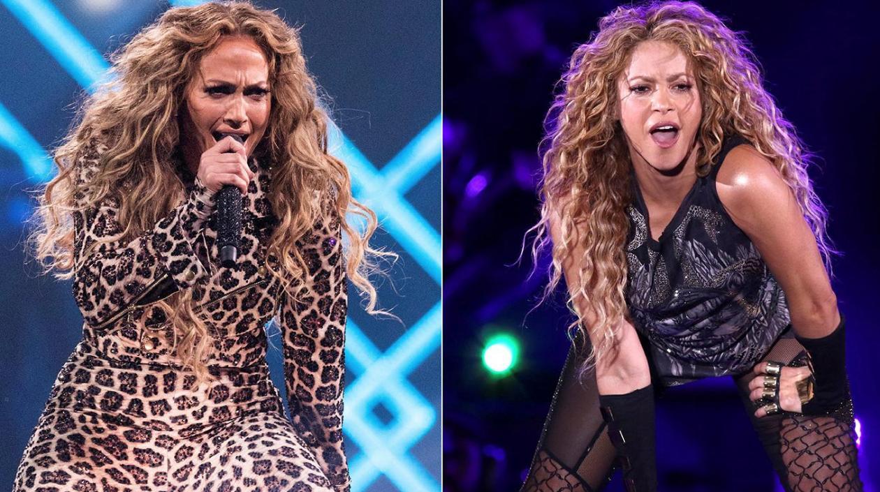 Las cantantes Jennifer Lopez y Shakira.