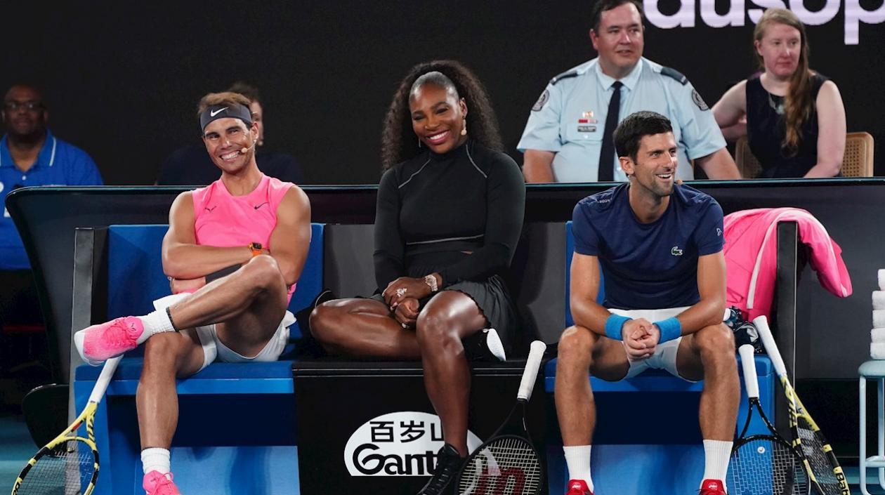 Rafael Nadal, Serena Williams y Novak Djokovic.