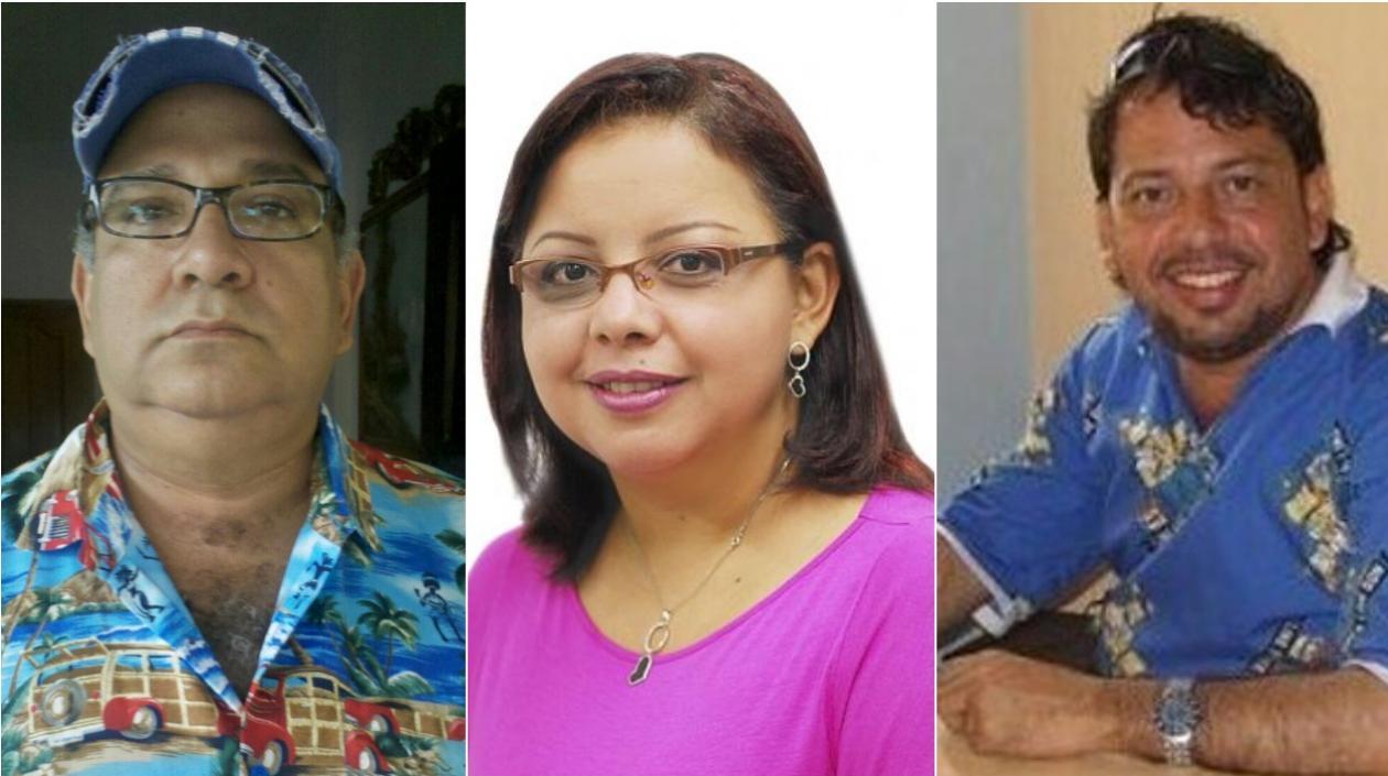 José Granados, Rosario Borrero, Roberto Llanos, tres de los periodistas homenajeados.