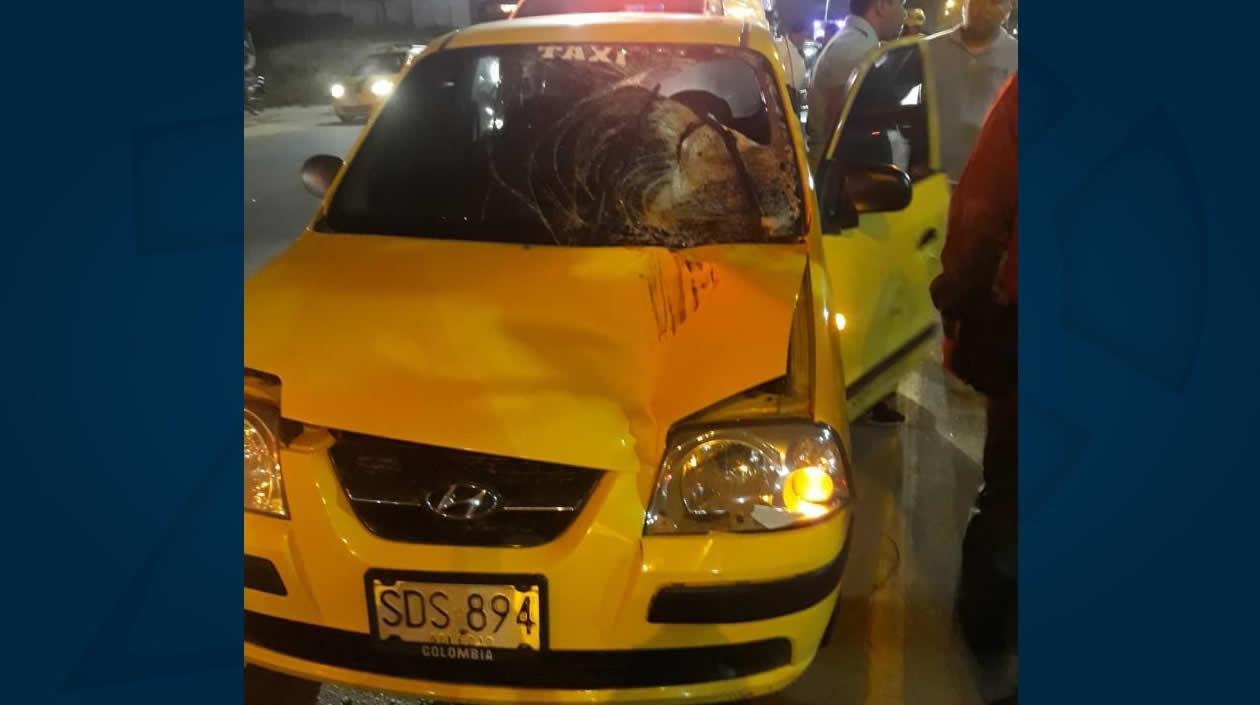 El taxi del accidente.
