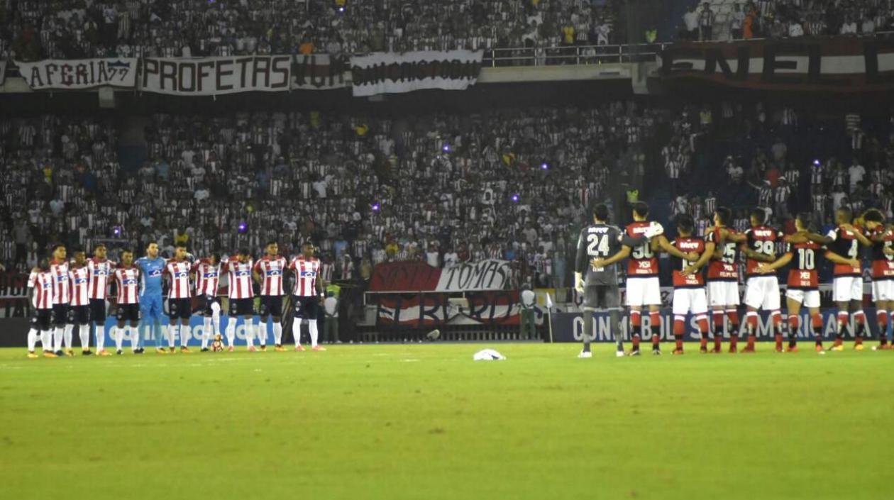 Fotografía del último encuentro entre Junior y Flamengo. 