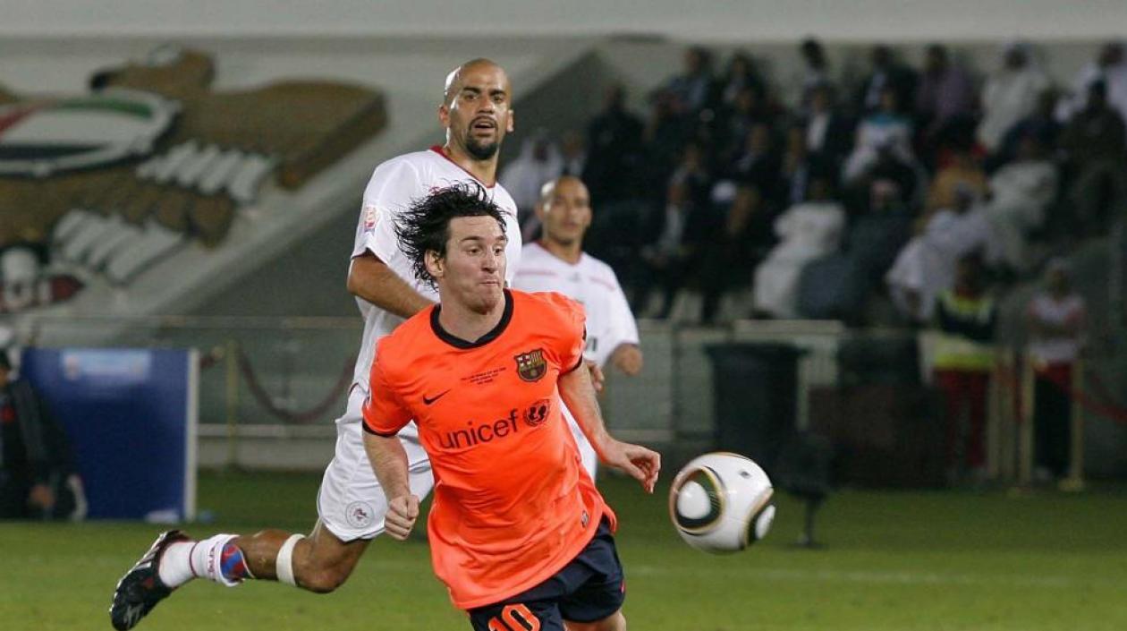 Lionel Messi y Juan Sebastián Verón.
