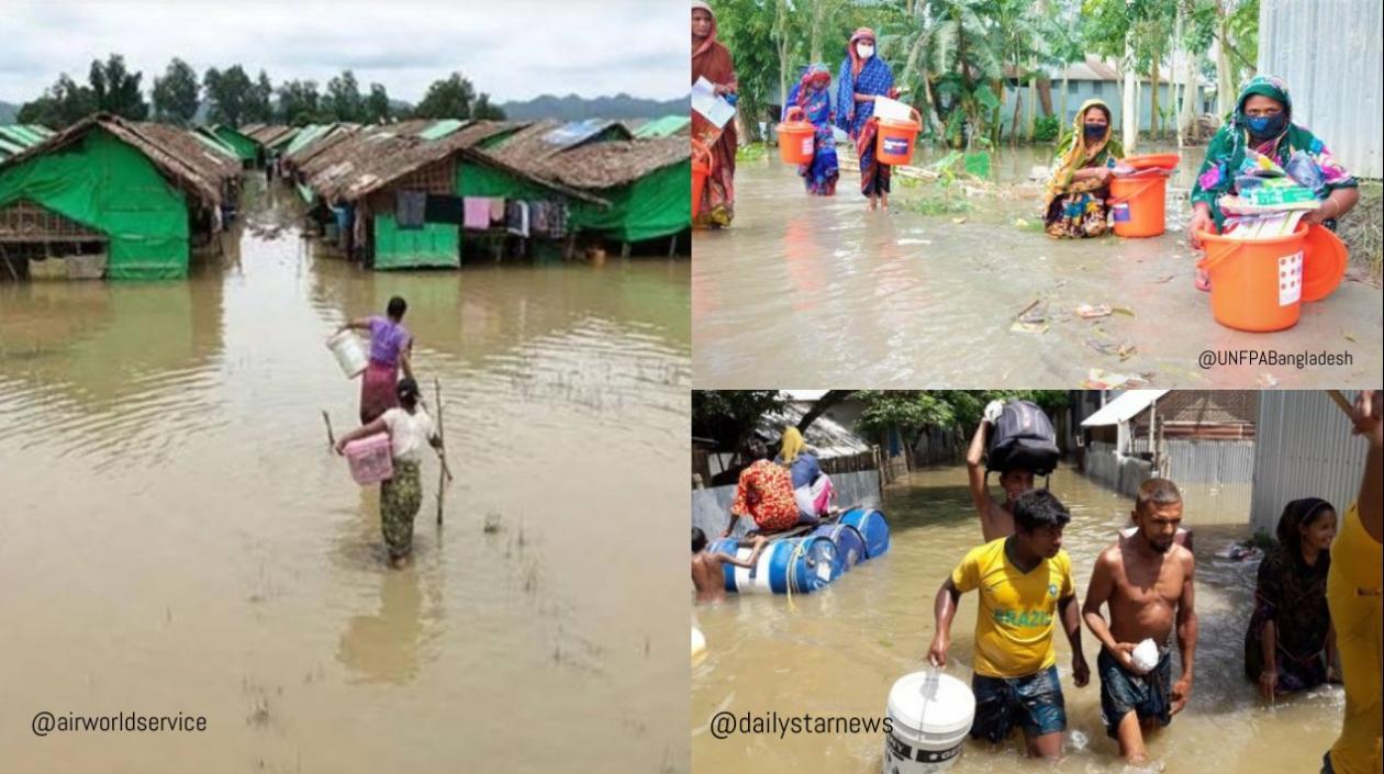 Imágenes de las inundaciones de diferentes cuentas de Twitter.