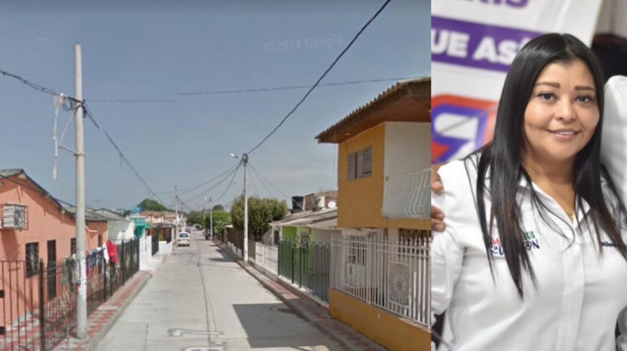 La concejala Milena Lyman Rodríguez Charris fue atracada en esta cuadra del barrio El Pradito de Malambo.