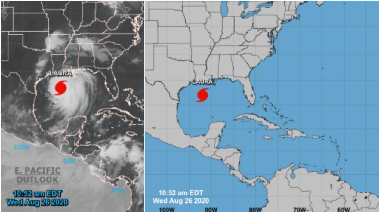 Así se ve desde el satélite el huracán Laura.