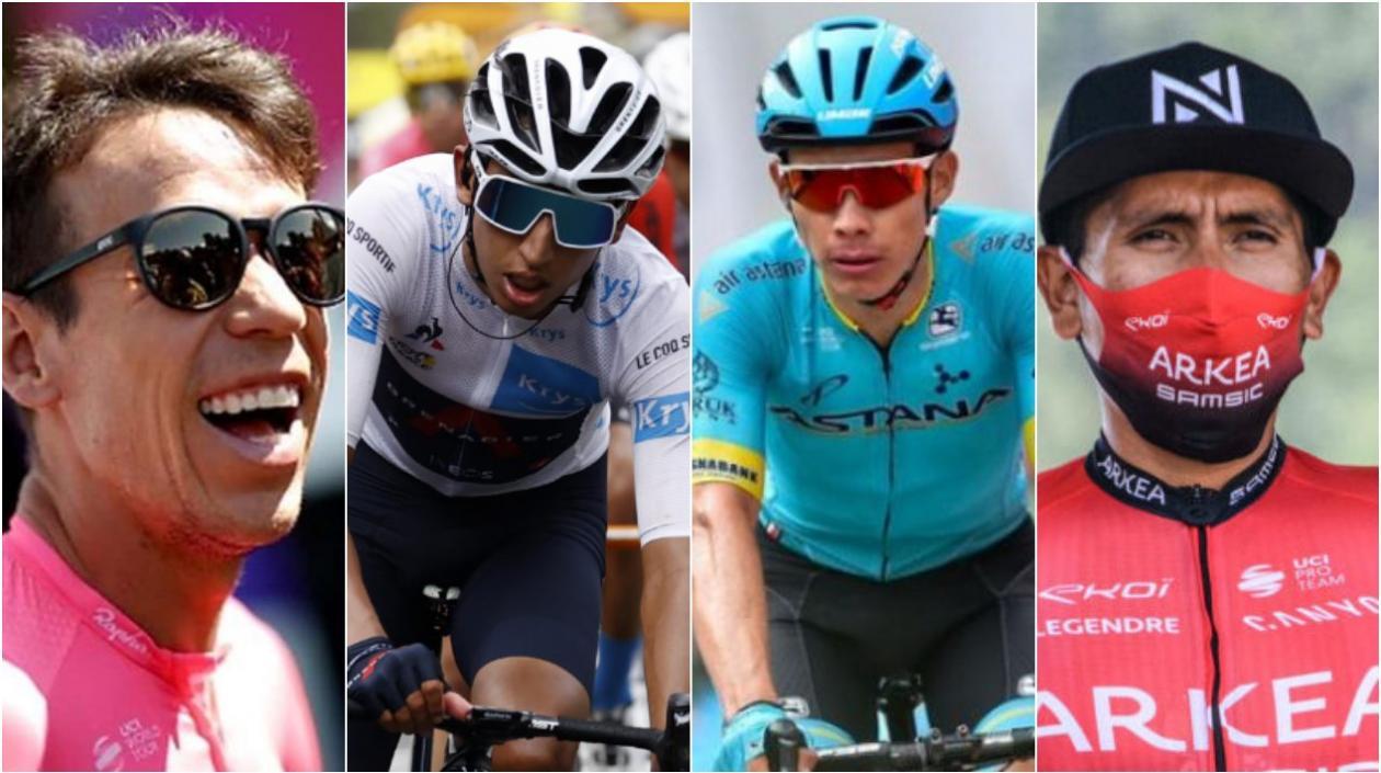 Rigo, Egan, Nairo y Miguel Ángel, ciclistas colombianos entre los 10 primeros de la general del Tour.