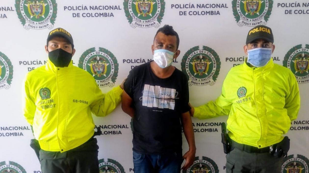 Juan Pablo Vega Moreno tras ser capturado por el crimen ocurrido en el barrio Los Fundadores de Soledad. 
