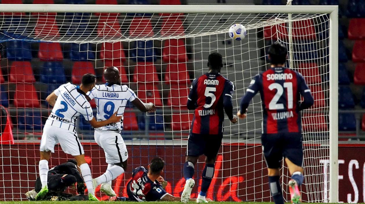 Momento del gol de Lukaku.
