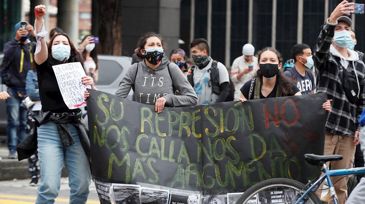 Jóvenes protestas en Colombia.
