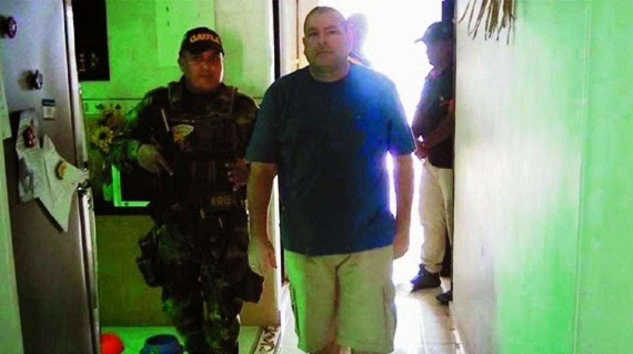 Javier Insignares, alias 'JJ', cuando fue capturado en 2014 en el norte de Barranquilla. 