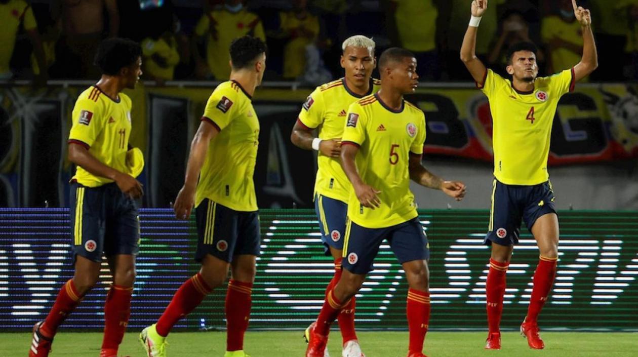 Jugadores de Colombia en el duelo ante Chile.