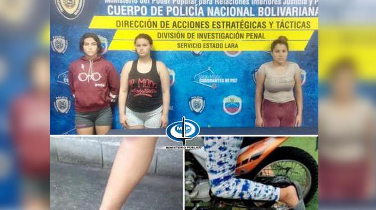 Tres de las cuatro capturadas por el delito de pedofilia en Barquisimeto.