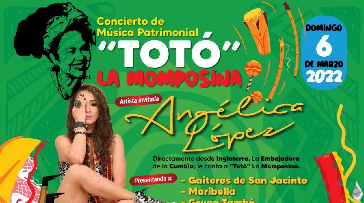 Angélica López es artista invitada al homenaje de Totó la momposina, y la coronación del Rey Momo de la 44.