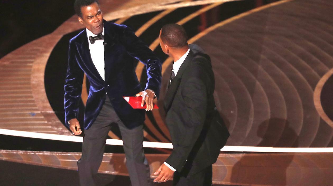 Momento del airado reclamo de Will Smith a Chris Rock durante la ceremonia.