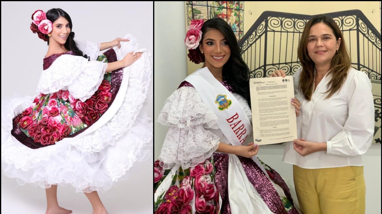 Natalya Ruiz Blel recibió del decreto para representar a Barranquilla en Neiva de la secretaria de Cultura, María Teresa Fernández.