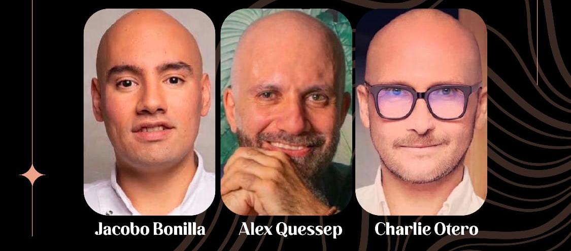 Los chefs Jacobo Bonilla, Alex Quessep y Charlie Otero.