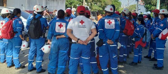 Voluntarios de la Cruz Roja Atlántico en una nota de archivo.