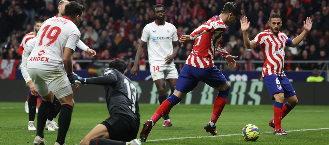 Álvaro Morata marcó en esta acción el quinto gol del Atlético. 