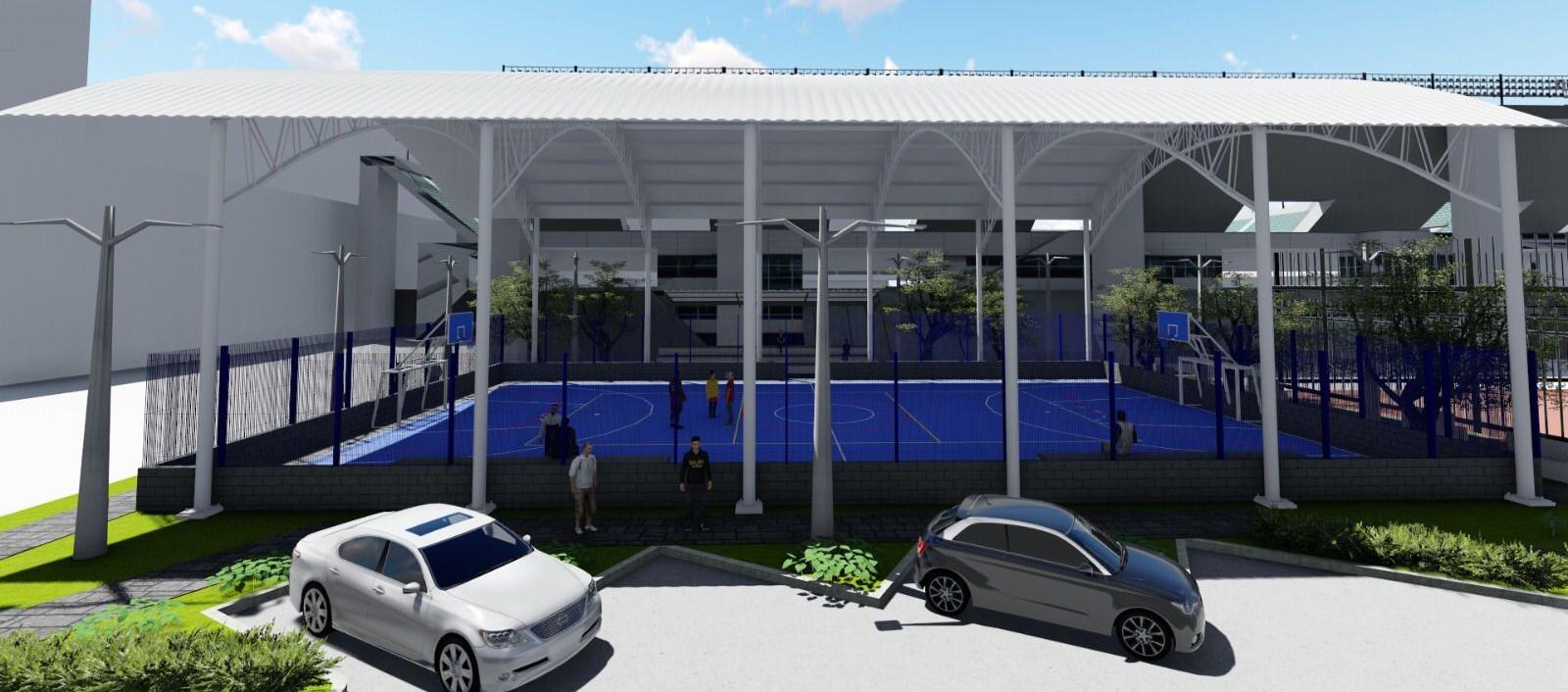 Diseño del nuevo polideportivo del barrio Hipódromo en Soledad.