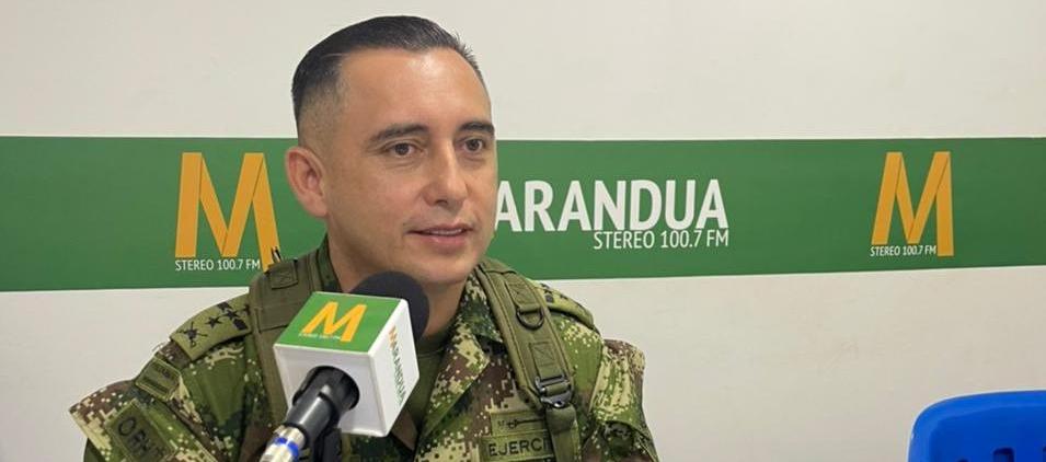 Coronel Omar Arciniegas Pinilla, jefe del Comando Especifico del Oriente, de la Fuerza de Tarea Conjunta Omega.