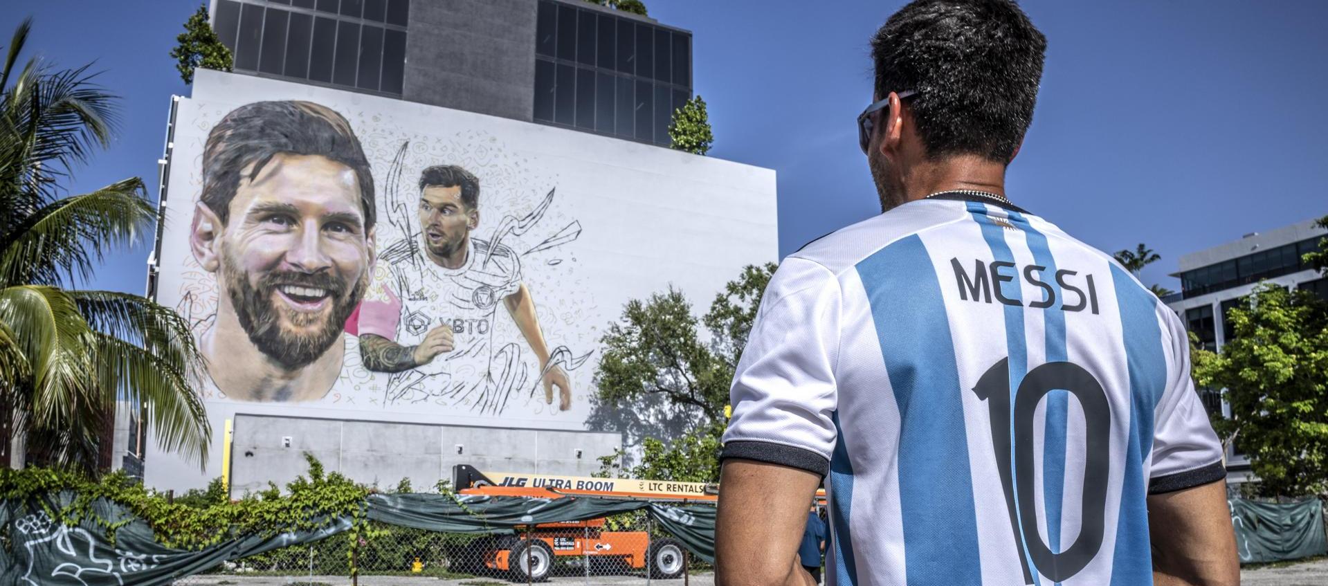 Mural de Messi en la ciudad de Miami. 