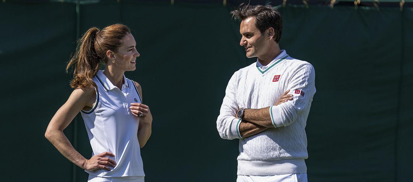 Roger Federer compartió en el All England Club con la princesa de Gales, Kate Middleton.  