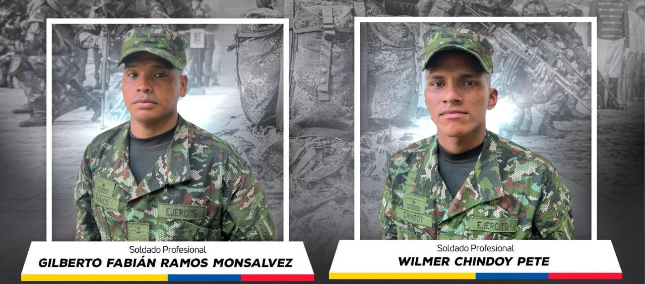 Gilberto Fabián Ramos y Wilmer Chindoi Pete, los soldados que murieron en ataque armado