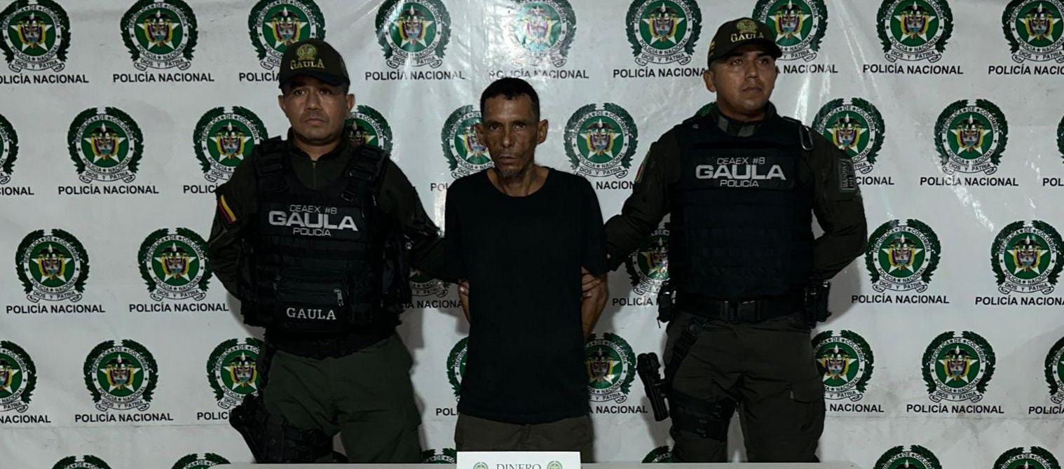 Alexis Manuel Gálvez Galvis, capturado.