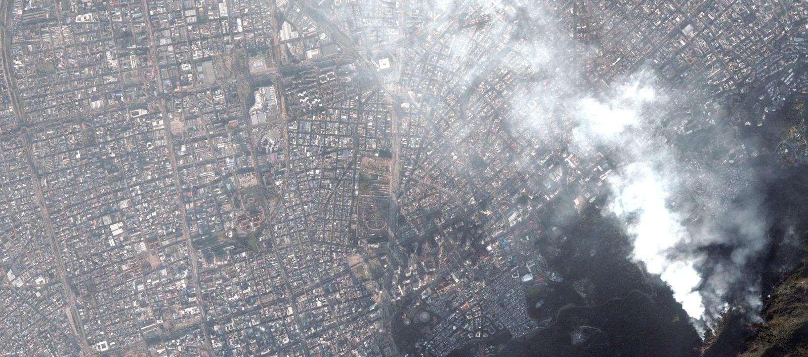 Imagen satelital de los incendios forestales en Colombia